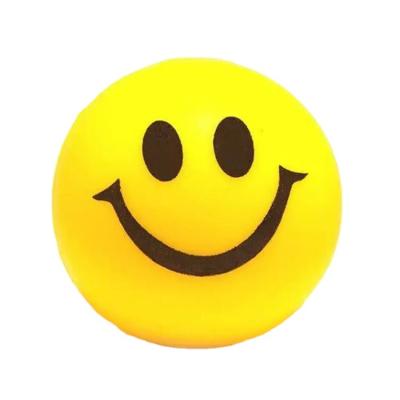 China Soft Funny Colorful Ball Promotional Toys From Toy Source Manufacturer Custom Logo Smiley Rubber Foam Pu Stress for sale