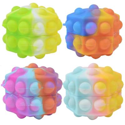 China Wholesale 3D Silicone Noise Ball Toys Squeeze Sensory Worry Relief Silicone Vibrant Dice Sensory Ball for Kids and Adults for sale