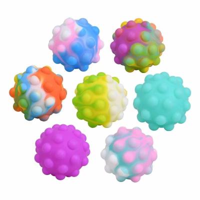 China Hot Selling PVC Noise Shaker Toys 3D Silicone Squeeze Ball Bubble Silicone Ball Sensory Toys for sale