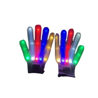 China Wholesale New Christmas Gift 2023 Colorful LED Glow Flashing Glove Light Up Gloves Halloween Props Toys Best Gift for sale