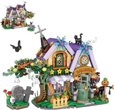 China Mini Brick Building Toy Explosive Halloween Style Haunted Ghost Vampires Room Party Gifts For Kid for sale