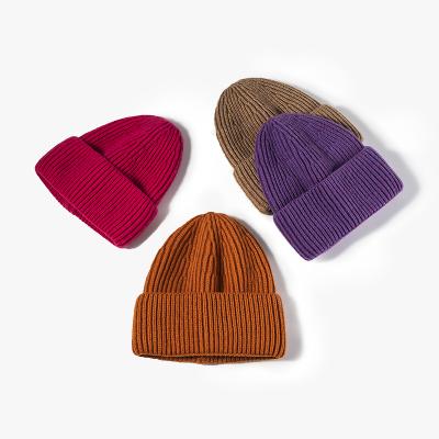 China COMMON European and American fashion hat simple solid cold autumn and winter knitted hat cycling men's wool hats for sale