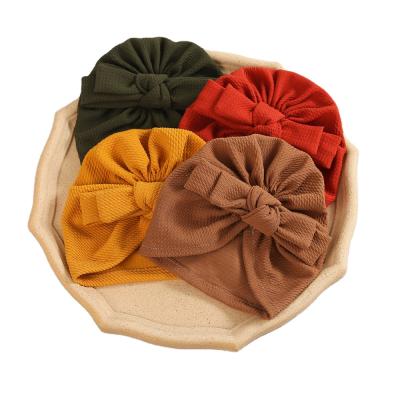 China COMMON Baby Hat Baby Bowknot Hair Accessories Kids Bow Hair Wraps In Autumn Winter for sale