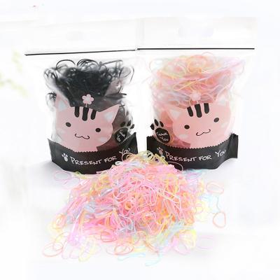 China Holding Hair Colored Kids Hair Accessories Disposable Hair Ties 2 Size Elastic Elastic Hair Bands For Kids for sale