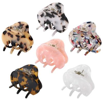 China Fashion Girls Hair Decoration Small Hair Clips Custom Acrylic Jaw Clips Acetate Hair Claw Clips Color Main Decoration for sale