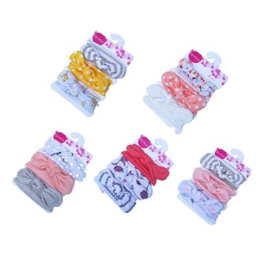 China Fashion Baby Hair Accessories Daily Soft Soft Cloth 3 Pcs Knotted Hair Turban Cotton Bowknot Bandanas Sets For Kids for sale