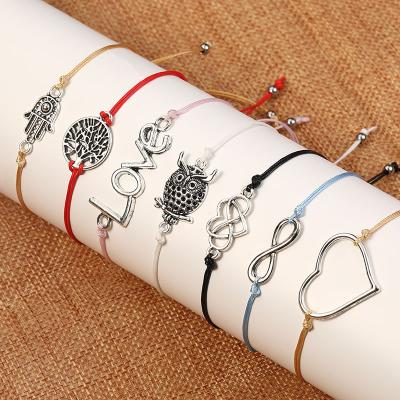 China Wholesale FASHIONABLE Wax Simple Rope Card Wish Jewelry Adjustable Bracelet for Man and Women for sale