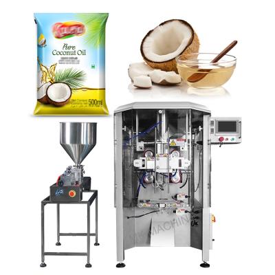 China Full Automatic Pouch Bag China Food Coconut Oil Filling Edible Cooking Packing Machine for sale