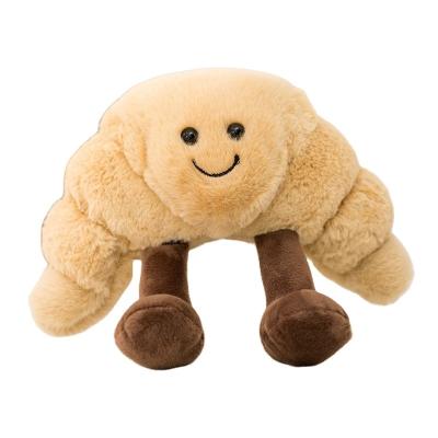 China Wholesale Custom Plush Pillow Super Soft Bread Stuffed Croissant Toast Stocked Squeaky Dog Toys for sale