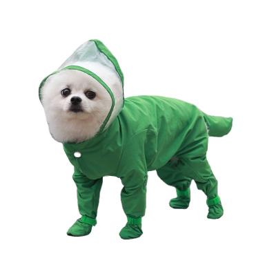 China Sustainable Inclusive Raincoat With Waterproof Hood Boots Pet Hund Cat Dog 4 Legs Pet Clothes Clothing for sale