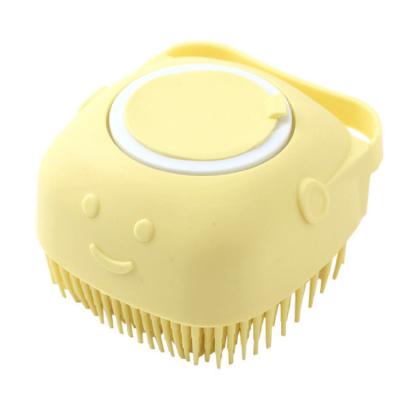 China Sustainable Wholesale Pet Hair Massage Brush Bathing Cleaning Soft Squeezable Soap Bubble Bathing Dog Brush for sale