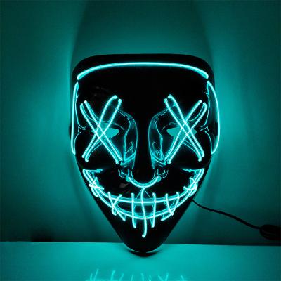 China China Halloween Masquerade LED Party Face Masks For Kids Men Women Mask Halloween Colplay Purge Scary Light Mask for sale