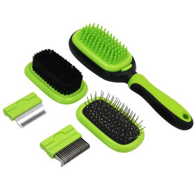 China Multifunctional 5 Stored in 1 Pet Grooming Kit Pumpkin Brush Portable Deshedding Brush Pet Grooming Brush Replaceable Kit for sale