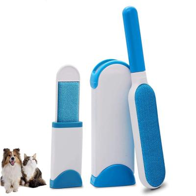 China Bonve Reusable Double Sided Stocked Pet Hair Fur Remover Scratch Brush with Self Cleaning Base for Dogs Cats for sale