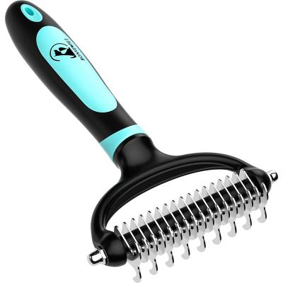 China Viable Easy Removing Tangles Tangles And Shedding Pet Grooming Tool Undercoat Rake For Cats And Dogs Comb for sale