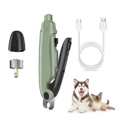 China Bonve Stocked Pet Upgraded New Products 2 in 1 Professionally Electric Pet Nail Clipper Dog Nail Grinder for sale