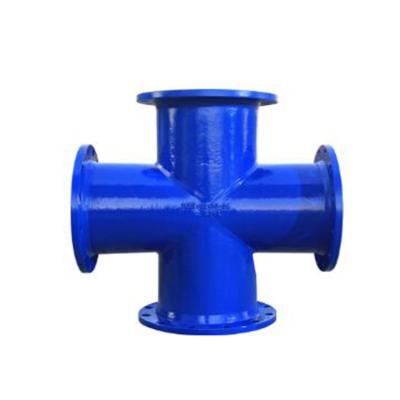 China Industry four way cast iron fit high quality malleable iron pipe cross tee iso2531 flange joint pipe fittings for sale