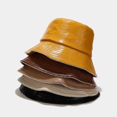 China Wholesale Fashion Breathable Foldable Custom Made Plain Adult Logo Comfort Bucket Leather Hats For Women for sale