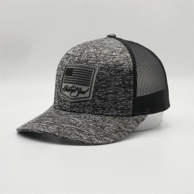 China Low Custom Bulk High Quality Single Hat COMMON Logo Black Gray Richardson 112 Rubber Mesh Snap Back Trucker Hat Patch MOQ 6 Panel PVC for sale