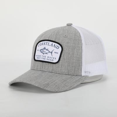 China Low Moq Trucker Cap Hat Heather Gray Embroidery Patch Logo Mesh 6 Panel COMMON High Quality Classic Cotton Custom Made Polyester For Sale for sale