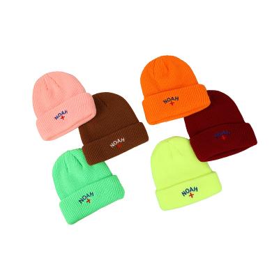 China OEM China COMMON Custom Winter Beanie Manufacturer, Embroider Design Kids Cotton Neon Knitting Hats, Kids Embroidery Beanie Hats for sale