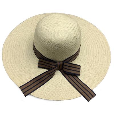 China Eco-Friendly Fashion Factory Direct Custom Womens Handmade Wide Brim Sun Beach Straw Hat for sale