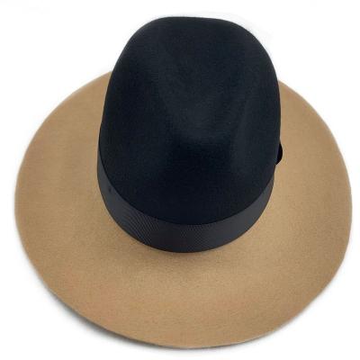 China Custom Made Plush White Lady British Europe Gentleman Black Wool Wool Felt Wide Brim Fedora Hat for sale