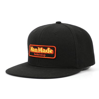 China Promotional Stylish Black Structured 100% Cotton Embroidery 6 Panel Mens Snapback Hat JOINT for sale