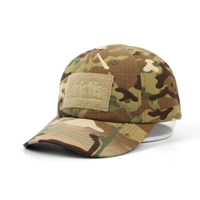 China JOINT Custom 6 Panel Flag Hook And Loop High Quality Adult Fitted Unstructured Camouflage Tactical Hat for sale