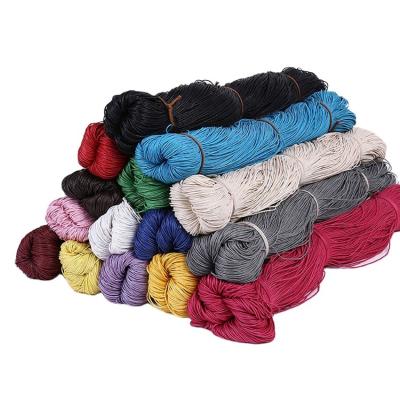 China Wax Cotton Thread Tag Rope Sustainable Waxed Grain Yarn Jewelry Hanging Accessories Braided Rope Cotton Waxed Rope for sale