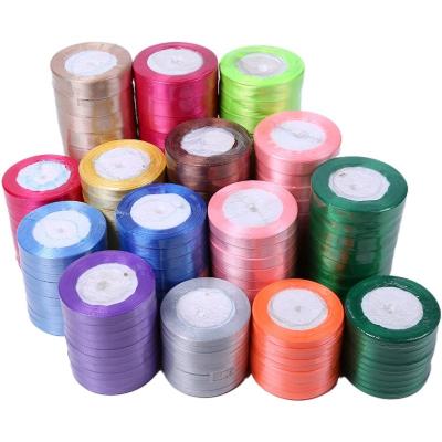 China Custom Printed Recyled Logo 25mm Single Faced 100% Polyester Satin Ribbon For Gift Wrapping for sale