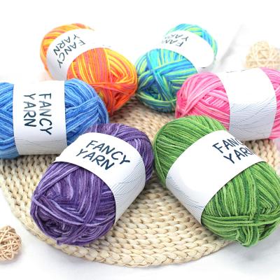 China Wholesale High Quality 3ply Yarn 100% Hand Knitting Anti-pilling Acrylic Yarn Fancy Space Dyed Crochet 50g Milk Cotton Yarn for sale