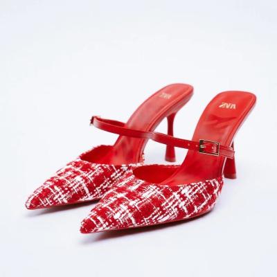 China Hot Red Steel Toe ZAR@A Heels Pointy Heels - Empty Fashion Party Wedding Shoes for sale