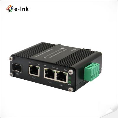 China Industrial Gigabit PoE Switch 3 Port 10/100/1000T 802.3at 30W to 1 Port 100/1000X SFP for sale