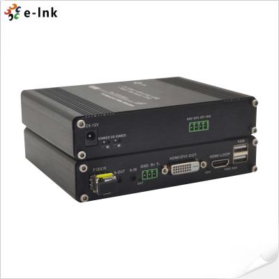 중국 1Ch 1080P DVI + USB KVM + 1Ch RS232 + 1Ch 비디 스테레오 오디오 + 1Ch GPIO 오버 파이버 확장기 판매용