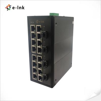 China 16 Port Managed PoE Industrial Switch Sfp Gigabit Din Rail Mount for sale