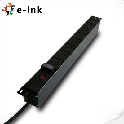 China 19 Inch Surge Protection PDU Rack Power Distrbution Unit 8 Port 85V –265V for sale