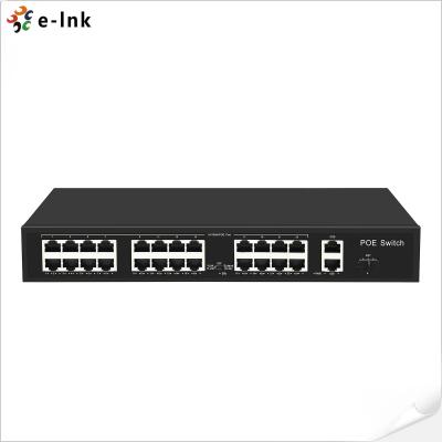 China 16 Ports 10/100M PoE Ethernet Switch 802.3 af with 2 Gigabit Uplink for sale