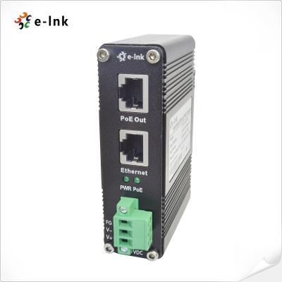 China DIN Rail PoE Injector 2-Port RJ45 Gigabit 30W High Power Supply Adapter 80~320VDC for sale