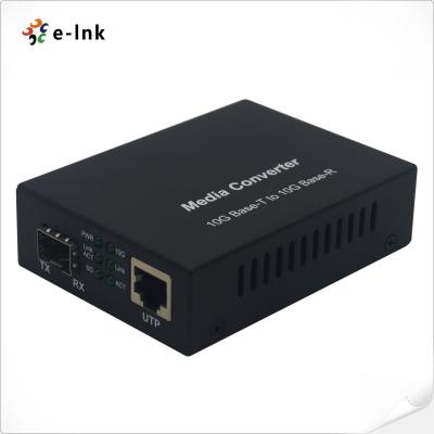 China Fiber Media Converter 12VDC 5W 10G Base-T to 10G Base-R Support Jumbo Frame for sale