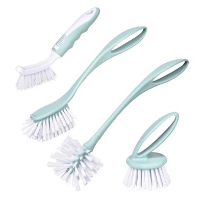 China 4Pack Kitchen Daily Cleaning Deep Dish Scrub Brushes Pots Bottles Play Brush With Handle for sale