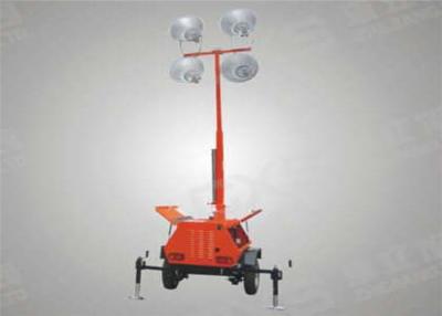 China 4 * 1000w MH / HPS Bulbs Trailer Mounted Light Towers Of 6m High Mast for sale