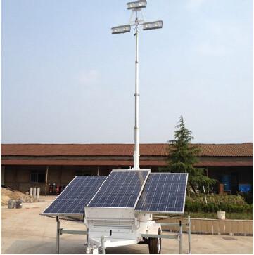 China Mobile Telescopic Light Tower With 750w Solar Panels LED Light Tower for sale