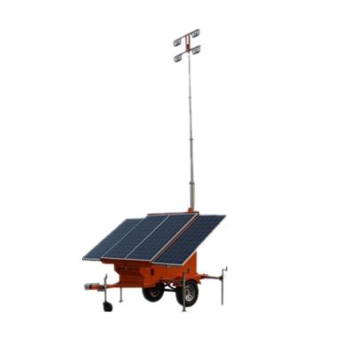 China Trailer Mounted Diesel Solar Light Tower Telescopic Explosion Proof for sale