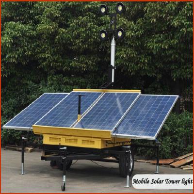 China LED mobile solar portable light towers DC24V with Solar System for sale