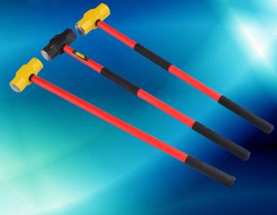 China Carbon Steel Double Face Sledge Hammer With Fiberglass Handle for sale