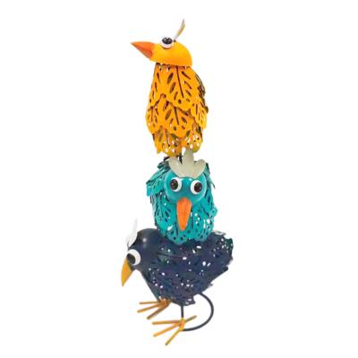 China Custom Creative Hollow Bird Chick Metal Three-Layer Overlay Metal Sculpture JY Design Garden Home Office Sculpture for sale