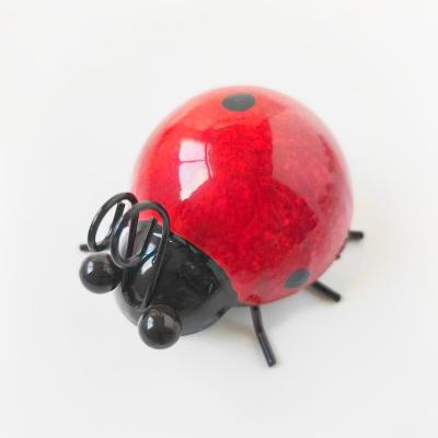 China Custom size and color JY metal ladybug outdoor table sculpture folk art seven star painting decorations for sale