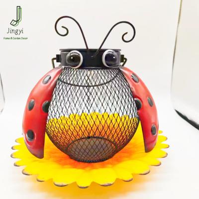 China Gardens Jingyi Portable Lantern, Solar Powered, Auto Glow, Seven Star Ladybird, All Metal Lantern Hanging for sale