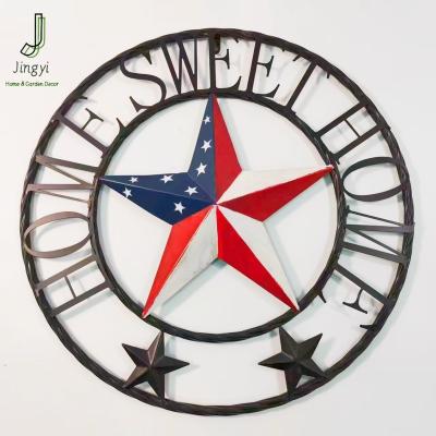 China Custom Size and Color Jingyi Metal Wall Decorations Hangings Flowers Birds, Symbols Five-pointed Star Combinations for sale